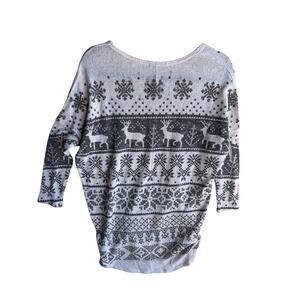 Silvergate Vintage M Women's Lightweight Grandma Fair Isle Deer Sweater Made USA